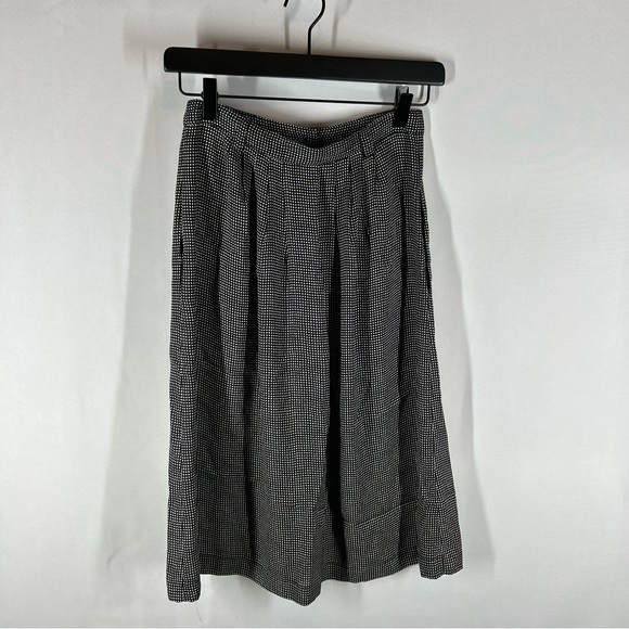 Steven Alan Black and White Button A line Skirt Spotted Print size 2 - Picture 5 of 7